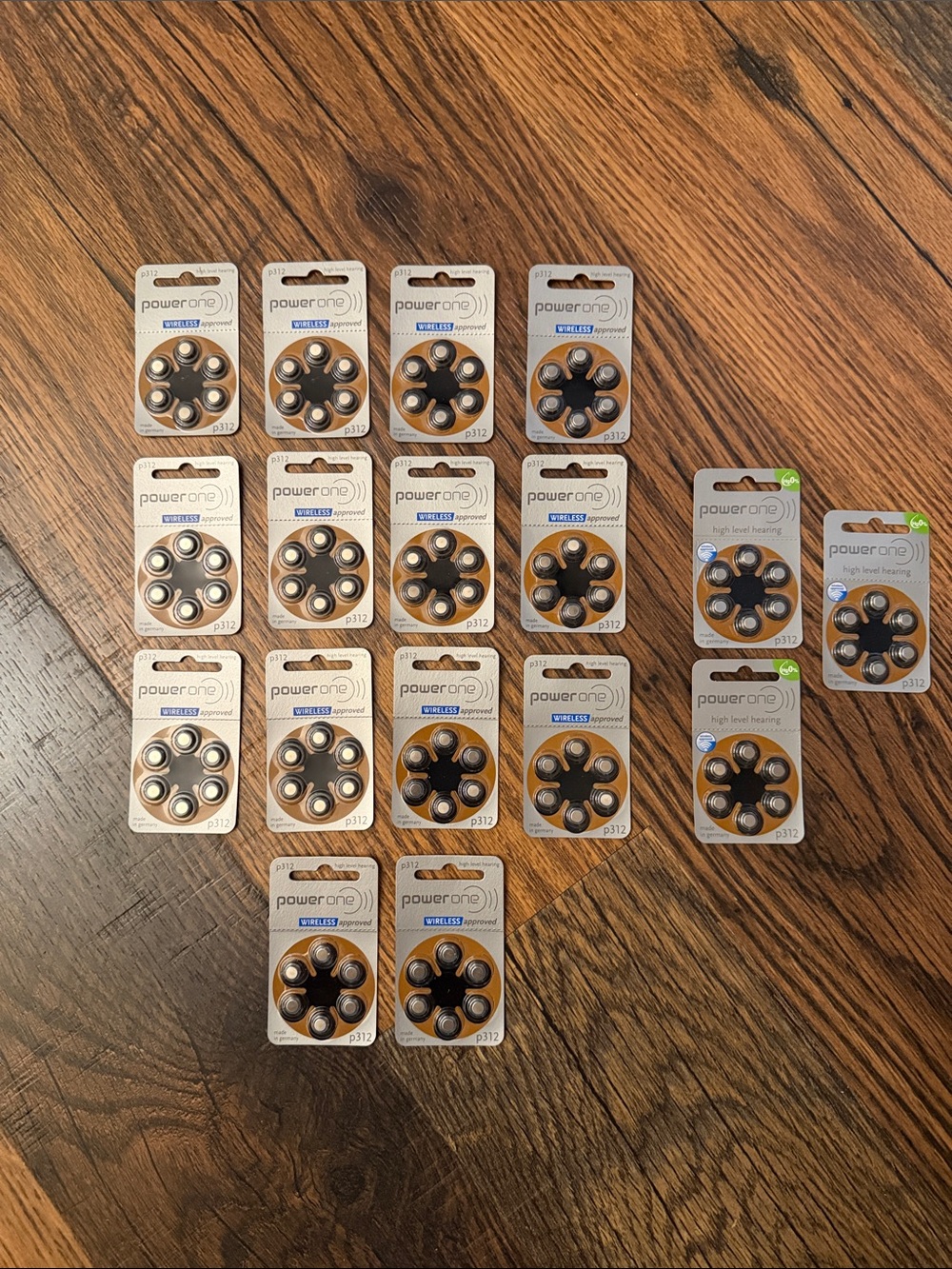 New 17 Packs of Power One Hearing Aid Batteries P312 (14-Wireless/3 high level)